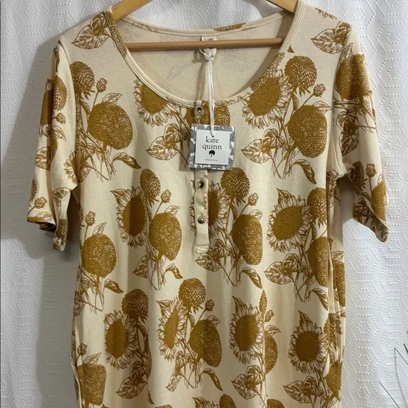 Kate Quinn | Sunflower Lounge Dress | Organic Cotton Interlock | NWT | Size s - Picture 2 of 7